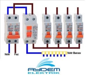 Kaçak Akım Rölesi Nedir? 1 monofaze kaçak akım koruma rölesi bağlantı şeması
